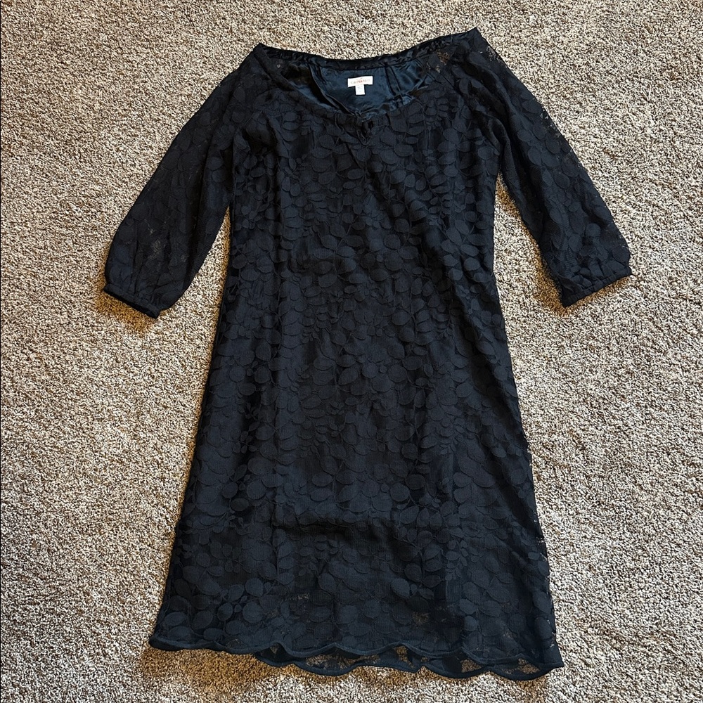 Garnet Hill Elegant Black Lace Dress